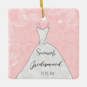 Bridesmaid Weddenschap Ornament Dress Pink Damask (Voorkant)