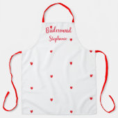 Bridesmaid Weddenschap Red Heart Patronen Aangepas Schort (Voorkant)