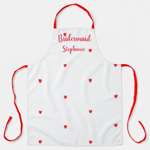 Bridesmaid Weddenschap Red Heart Patronen Aangepas Schort