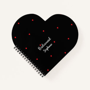 Bridesmaid Weddenschap Red Heart Pattern Cool Gift Notitieboek