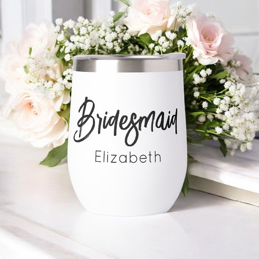 Bridesmaid Wedding Black White