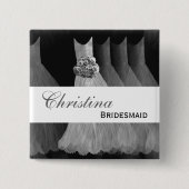 Bridesmaid Wedding Button - SILVER Gowns (Voorkant)
