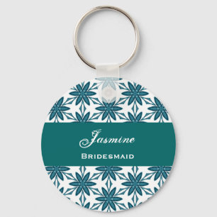 Bridesmaid Wedding Favor Green Star Flowers V025 Sleutelhanger