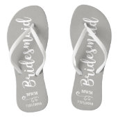Bridesmaid Wedding Favor Name of Monogram Gray Teenslippers (Voetbed)