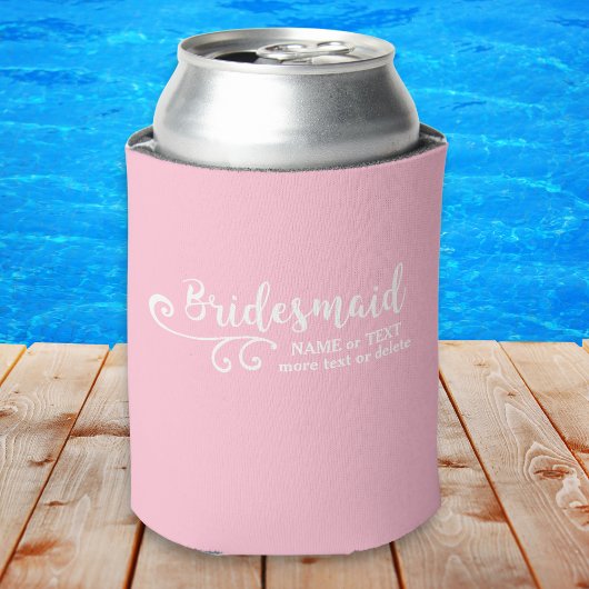 Bridesmaid Wedding Favor Name of Monogram Script Blikjeskoeler