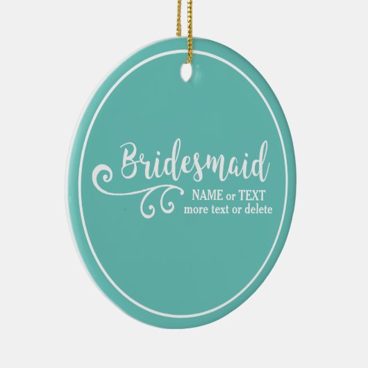 Bridesmaid Wedding Favor Name of Monogram Script Keramisch Ornament (Rechts)