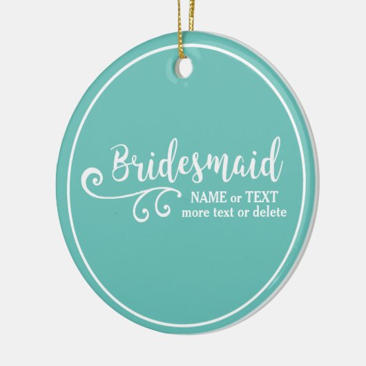 Bridesmaid Wedding Favor Name of Monogram Script Keramisch Ornament (Links)
