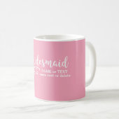 Bridesmaid Wedding Favor Name of Monogram Script Koffiemok (Voorkant rechts)