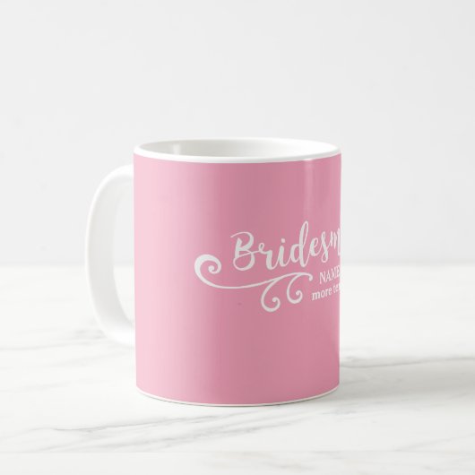Bridesmaid Wedding Favor Name of Monogram Script Koffiemok (Voorkant links)