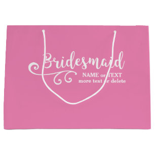 Bridesmaid Wedding Favor Name of Monogram Script Large Cadeautasje