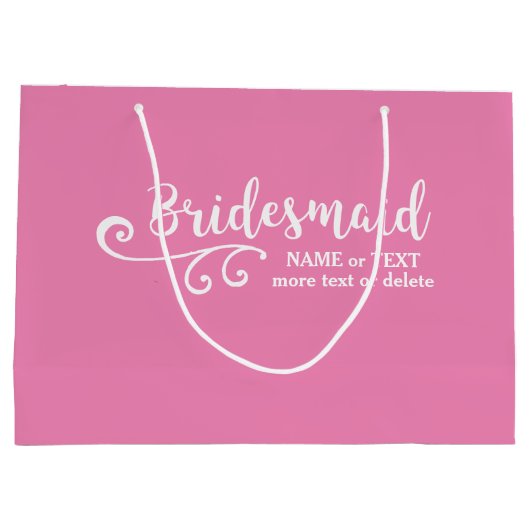 Bridesmaid Wedding Favor Name of Monogram Script Large Cadeautasje (Achterkant)