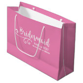Bridesmaid Wedding Favor Name of Monogram Script Large Cadeautasje (Voorkant Gekanteld)