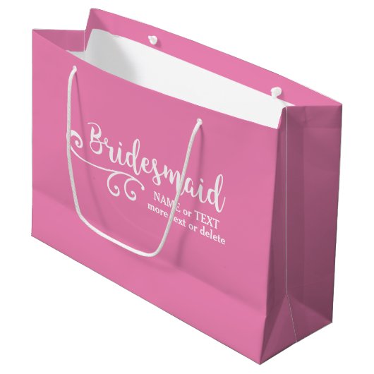 Bridesmaid Wedding Favor Name of Monogram Script Large Cadeautasje (Voorkant Gekanteld)