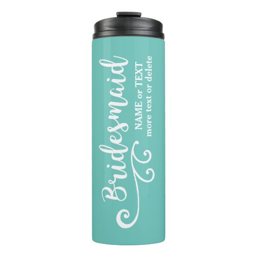 Bridesmaid Wedding Favor Name of Monogram Script Thermosbeker (Voorkant)