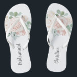 Bridesmaid Wedding Favor Pink Floral Eucalyptus Teenslippers<br><div class="desc">Deze gepersonaliseerde roze eucalyptus bridesmaid teenslippers zullen de perfecte trouwpartij voor al je bruidsmeisjes maken. Bridesmaid tekst kan worden gewijzigd in Maid of Honor of een andere tekst van uw keuze.</div>