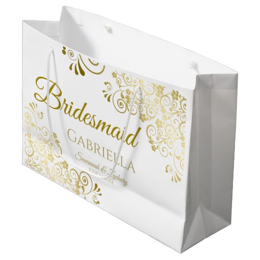 Bridesmaid Wedding Gift Bag - Groot Cadeauzakje (Voorkant Gekanteld)