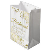 Bridesmaid Wedding Gift Bag - Middelgroot Medium Cadeauzakje (Voorkant Gekanteld)