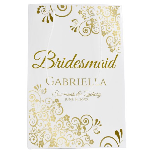 Bridesmaid Wedding Gift Bag - Middelgroot Medium Cadeauzakje (Voorkant)
