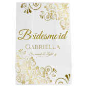Bridesmaid Wedding Gift Bag - Middelgroot Medium Cadeauzakje (Achterkant)