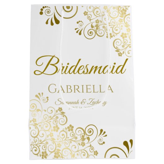 Bridesmaid Wedding Gift Bag - Middelgroot Medium Cadeauzakje (Achterkant)