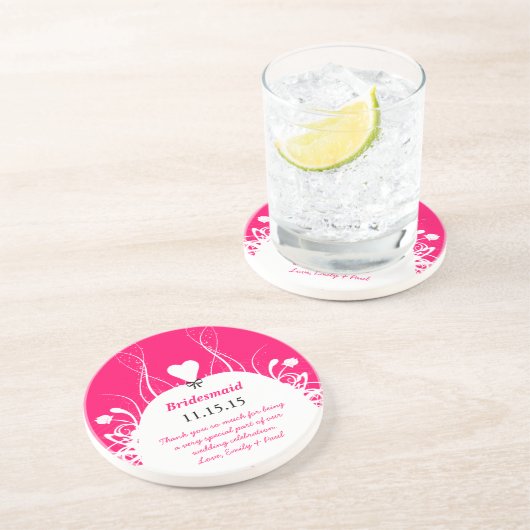 Bridesmaid Wedding Gown Onderzetters (Zijkant)