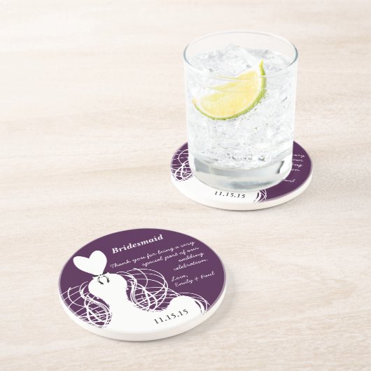 Bridesmaid Wedding Gown Onderzetters (Zijkant)