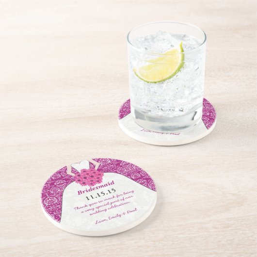 Bridesmaid Wedding Gown Onderzetters (Zijkant)