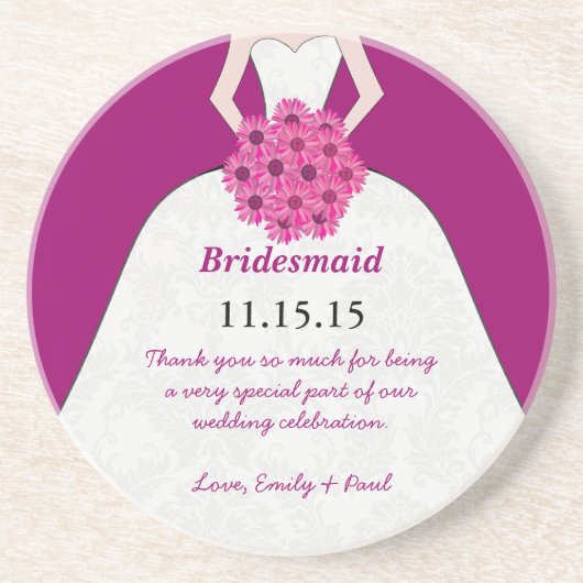 Bridesmaid Wedding Gown Onderzetters (Voorkant)