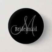 Bridesmaid Wedding Monogram Button (Voorkant)