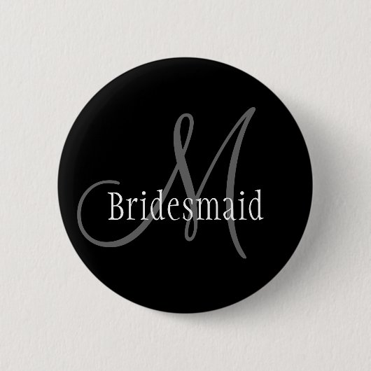 Bridesmaid Wedding Monogram Button (Voorkant)