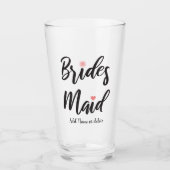 Bridesmaid Wedding Monogram Glas (Voorkant)