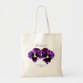 Bridesmaid Wedding Pansies Budget ToteFavor Bag Tote Bag