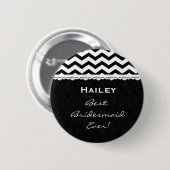 Bridesmaid Wedding Party CHEVRONS Lace V13 Ronde Button 5,7 Cm (Voorkant /achterkant)
