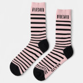 Bridesmaid Wedding Party Pink en Black Socks Sokken (Links)