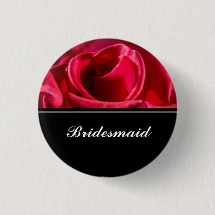 Bridesmaid Wedding Red Roses Ronde Button 3,2 Cm