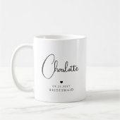 Bridesmaid Wedding Simple Modern Script Name Koffiemok (Links)