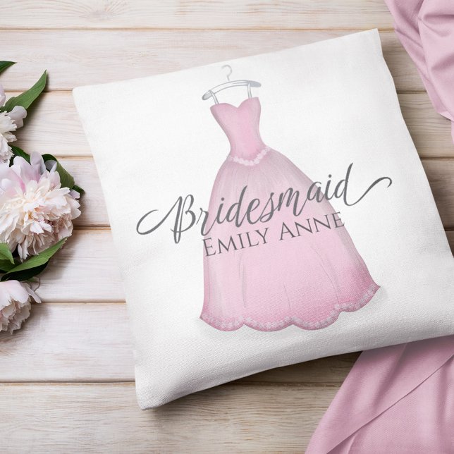 Bridesmaid Wedding Speciaal  Roze Dress Kussen (Creator heeft geüpload)