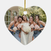 Bridesmaid White Distress Damask  Peacock Keramisch Ornament (Achterkant)