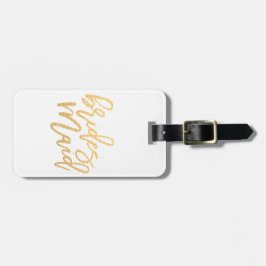 Bridesmaid white en Gold Travel Bagagelabel