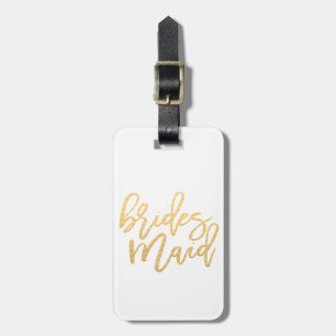Bridesmaid white en Gold Travel Bagagelabel