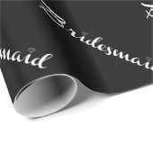 Bridesmaid White op zwart Cadeaupapier (Rol Hoek)