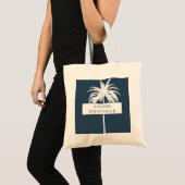 Bridesmaid White Palm Tree Elegant Moderne Chic Tote Bag (Voorkant (product))
