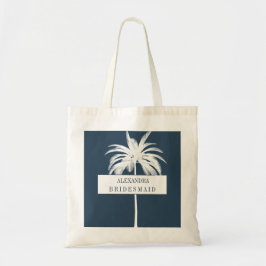 Bridesmaid White Palm Tree Elegant Moderne Chic Tote Bag
