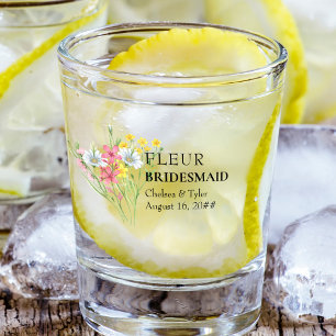 Bridesmaid Wildflower Meadow Weddenschap Aangepast Shot Glas