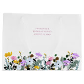 Bridesmaid Wildflower Wit Dank u grote Groot Cadeauzakje (Achterkant)