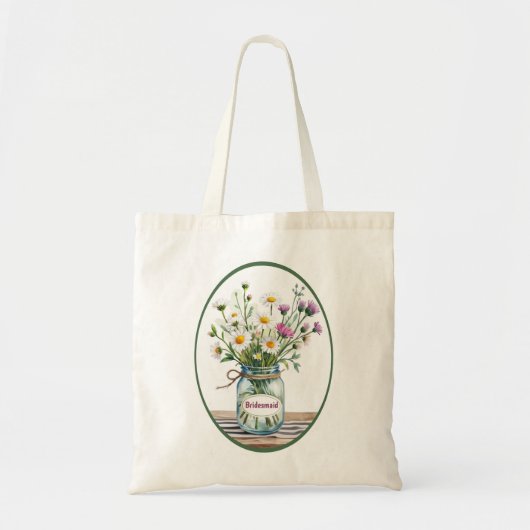 Bridesmaid Wildflowers in Mason Jar Tote Bag (Voorkant)