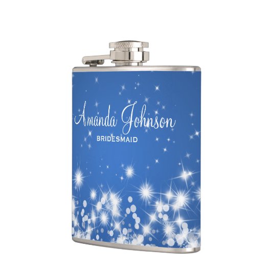 Bridesmaid Winter Sparkle Blue Heupfles (Links)