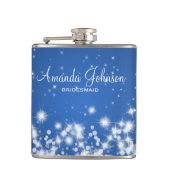 Bridesmaid Winter Sparkle Blue Heupfles (Voorkant)