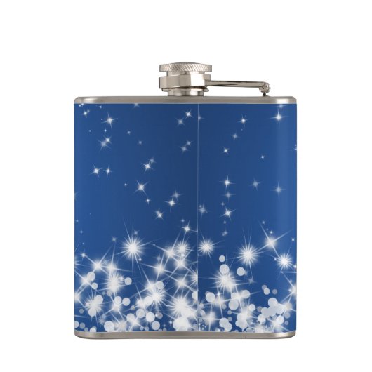 Bridesmaid Winter Sparkle Blue Heupfles (Achterkant)