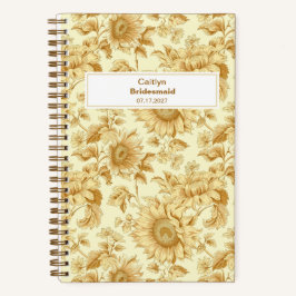 Bridesmaid Yellow Sunflower Floral Pattern Notitieboek